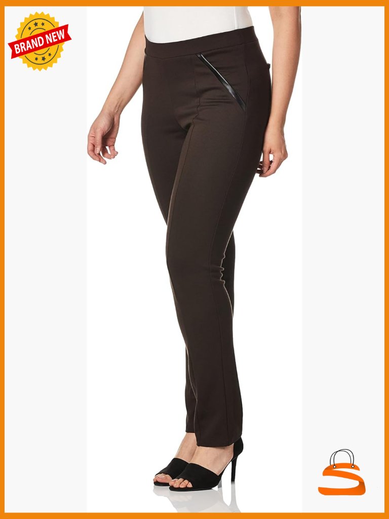 Slim Ponte Dress Pants, Pull-On Waistband, Stretch, Comfort Fit, 30.5" Inseam